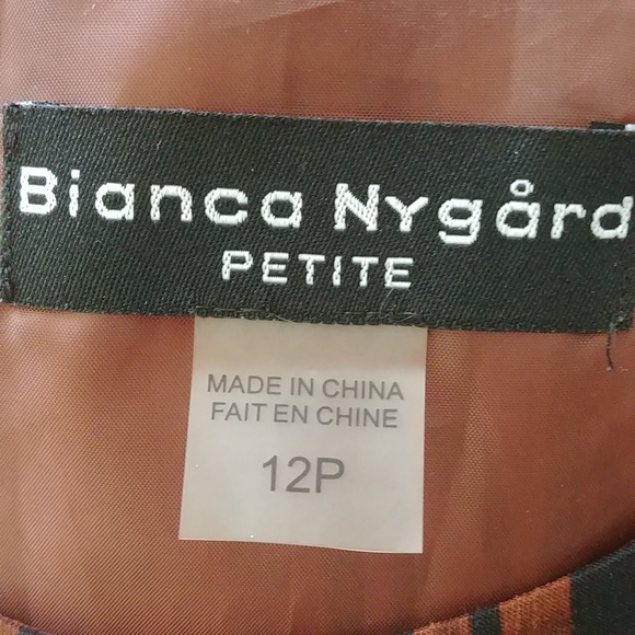 "BIANCA NYGARD" SIZE 12P DRESS, 100% Polyester with zipper on left side - Picture 7 of 9